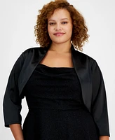 City Studios Trendy Plus Satin Open-Front Shrug