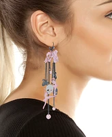 Betsey Johnson Faux Stone Bow Ballerina Chandelier Earrings