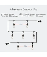 Brightech Ambience Pro 24 ft. Indoor/Outdoor Led Weatherproof 2-Watt String Lights with Warm White Hue
