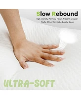 Costway 2Pack Shredded Memory Foam Bed Pillows Bamboo Rayon Cooling Cover 28''x18''