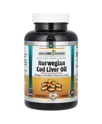 Amazing Nutrition Norwegian Cod Liver Oil Fresh Orange 1 250 mg