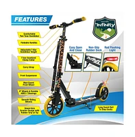 SereneLife Lightweight and Foldable Kick Scooter - Adjustable for Teens Adult, Alloy Deck with High Impact Wheels