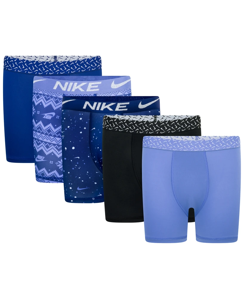 Nike Big Boys Dri-fit Polyester Color Holiday Briefs Underwear, 5-Pack