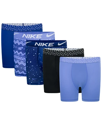 Nike Big Boys Dri-fit Polyester Color Holiday Briefs Underwear, 5-Pack