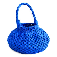 Azure Blue Naga Macrame Bucket Bag