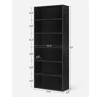 Slickblue Open Bookcase With Adjustable Storage Shelves, Floor Standing Unit-6 Shelves