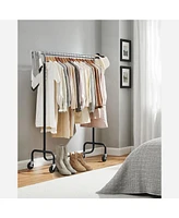 Slickblue Heavy-Duty Clothes Rack with Extendable Hanging Rod; Robust and Adjustable Garment Storage