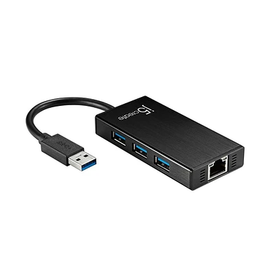 j5create JUH470 Gigabit Ethernet & 3-Port Hub