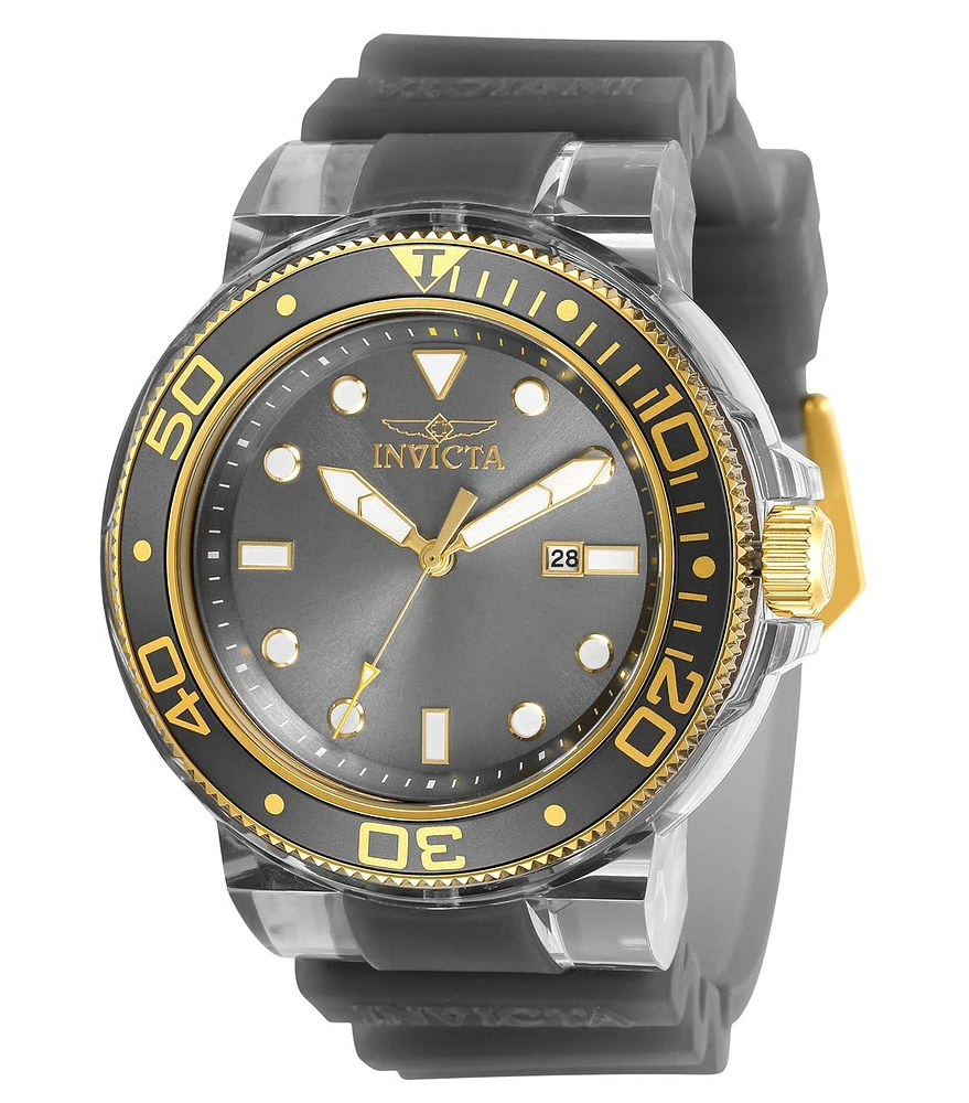 Invicta Men's 32335 Pro Diver Quartz 3 Hand Gunmetal Dial Watch