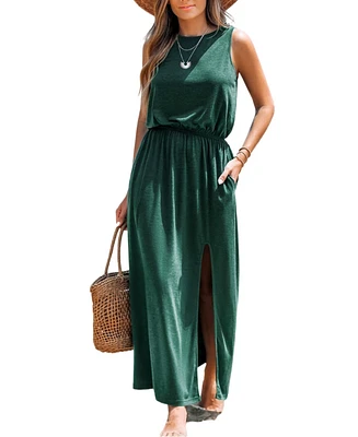 Cupshe Women's Green Sleeveless Maxi Beach Dress