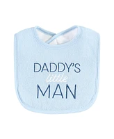 Hudson Baby Infant Boy Fiber Filled Drooler Bibs 3pk, I Love Mommy Lt. Blue, One