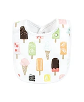 Touched by Nature Infant Girl Organic Cotton Bibs, Popsicle, One Size