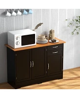 Sugift Buffet Storage Cabinet Kitchen Sideboard with 2 Drawers-White
