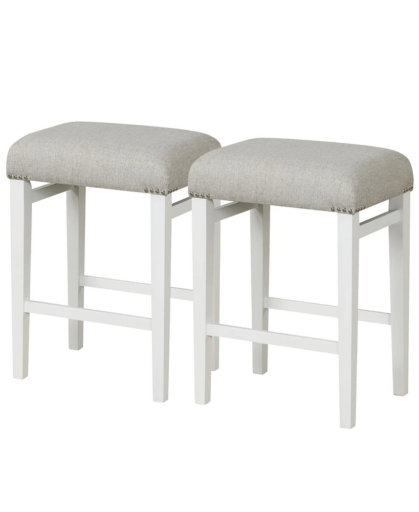 Sugift 2 Pieces 24.5/29.5 Inch Backless Barstools with Padded Seat Cushions-29.5 inches