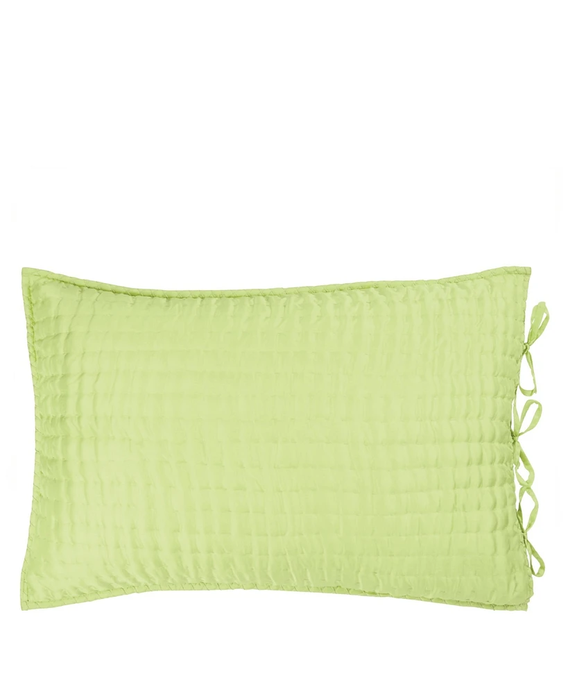 Designers Guild Chenevard Wild Lime & Pale Mint Quilted Queen Pillowcase