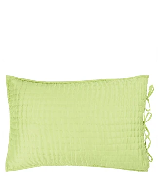 Designers Guild Chenevard Wild Lime & Pale Mint Quilted Queen Pillowcase