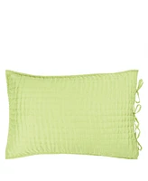 Designers Guild Chenevard Wild Lime & Pale Mint Quilted Queen Pillowcase