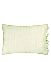 Designers Guild Chenevard Wild Lime & Pale Mint Quilted Queen Pillowcase