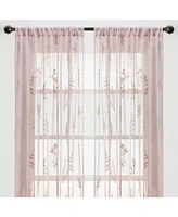 Chanasya Premium 2-Panel Diamond Textured Semi Sheer Curtain Panels - 3-in-1 Back Tab, Rod Pocket