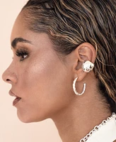 Ettika Center Crystal Line Chunky Cuff Earrings