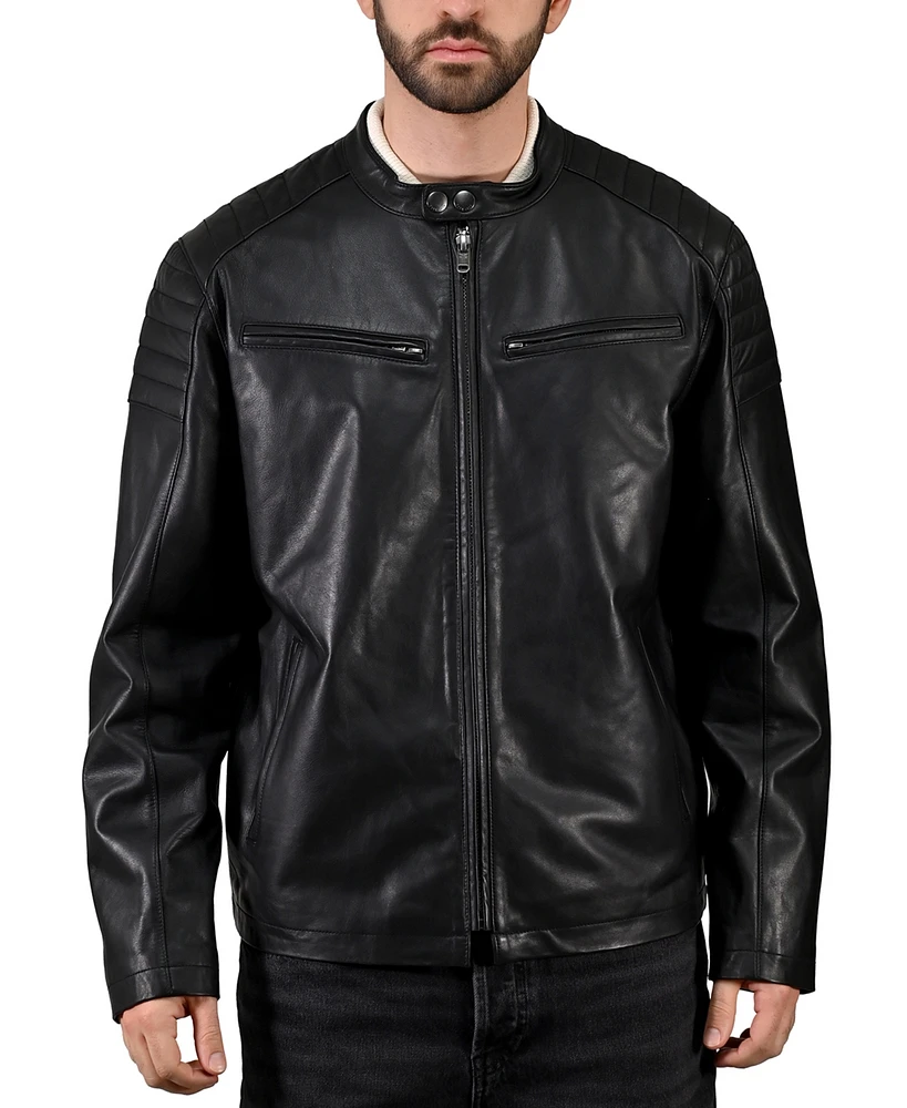 Frye Men's Cafe Racer Nappa Leather Jacket