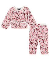 Tommy Hilfiger Baby Girl Ditsy Floral Diamond Quilted Sweatsuit 2-Piece Set