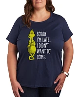 Hybrid Apparel Plus Grinch Sorry Late Graphic T-shirt