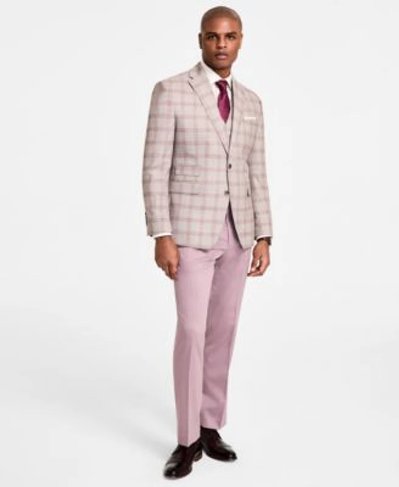 Tayion Collection Mens Regular Fit Suit Jacket Vest Pants