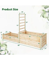 Givimo Raised Garden Bed with Trellis-Natural