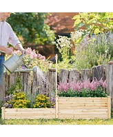 Givimo Raised Garden Bed with Trellis-Natural