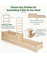 Givimo Raised Garden Bed with Trellis-Natural