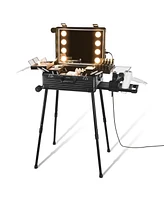 Byootique Rolling Makeup Case Inch Led Lighted Mirror Cosmetic Travel Trolley