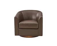 Hulala Home Haley 30.5" Wide Modern Swivel Barrel Chair with Solid Wood Base
