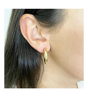 The Lovery Gold Tube Hoop Earrings 14K Gold