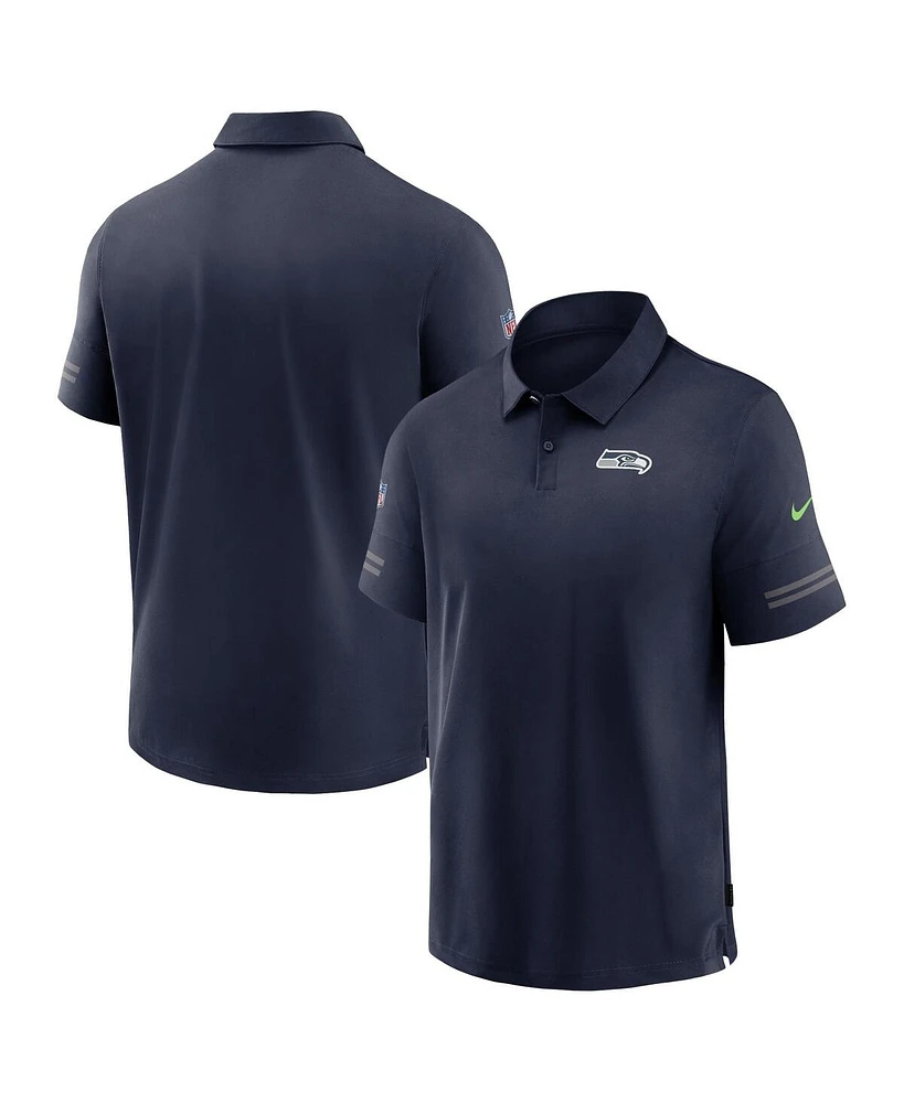 Nike Men's College Navy Seattle Seahawks Logo Sideline Elite Performance Polo