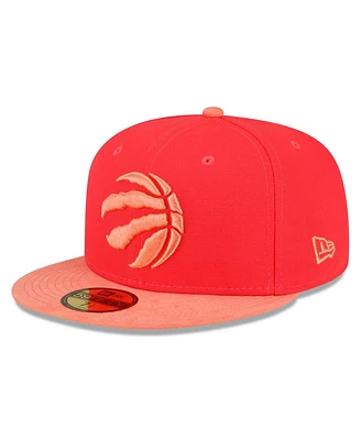 New Era Men's Red/Peach Toronto Raptors Tonal 59FIFTY Fitted Hat