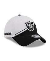 New Era Big Boys and Girls White/Black Las Vegas Raiders 2023 Sideline 9TWENTY Adjustable Hat