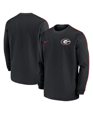 Nike Men's Black Georgia Bulldogs 2024 Sideline Coaches Long Sleeve Top