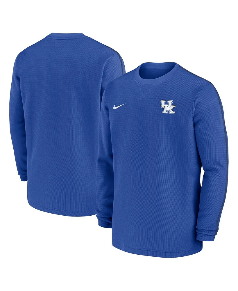 Nike Men's Royal Kentucky Wildcats 2024 Sideline Coaches Long Sleeve Top