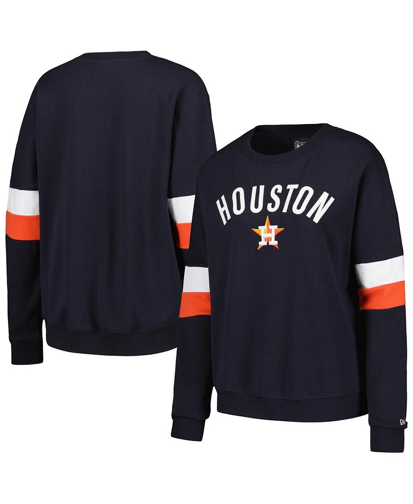 New Era Women's Navy Houston Astros Game Day Crew Pullover Sweatshirt