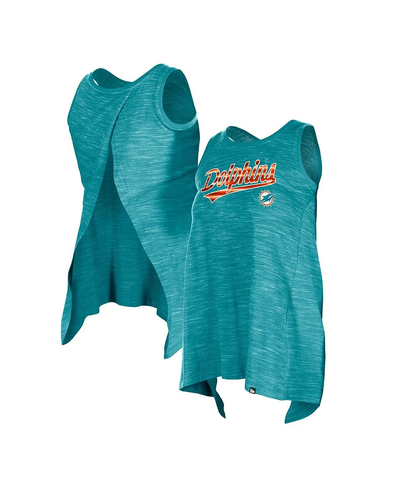 New Era Women's Aqua Miami Dolphins Space Dye Active Tank Top