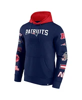 Fanatics Men's Navy/Red New England Patriots Patched Out Pullover Hoodie