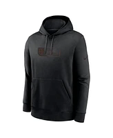 Nike Men's Black Chicago Bears Edge French Terry Club Pullover Hoodie