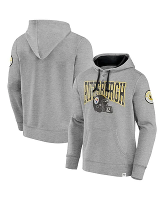 Fanatics Men's Heather Gray Pittsburgh Steelers Label Maker Pullover Hoodie