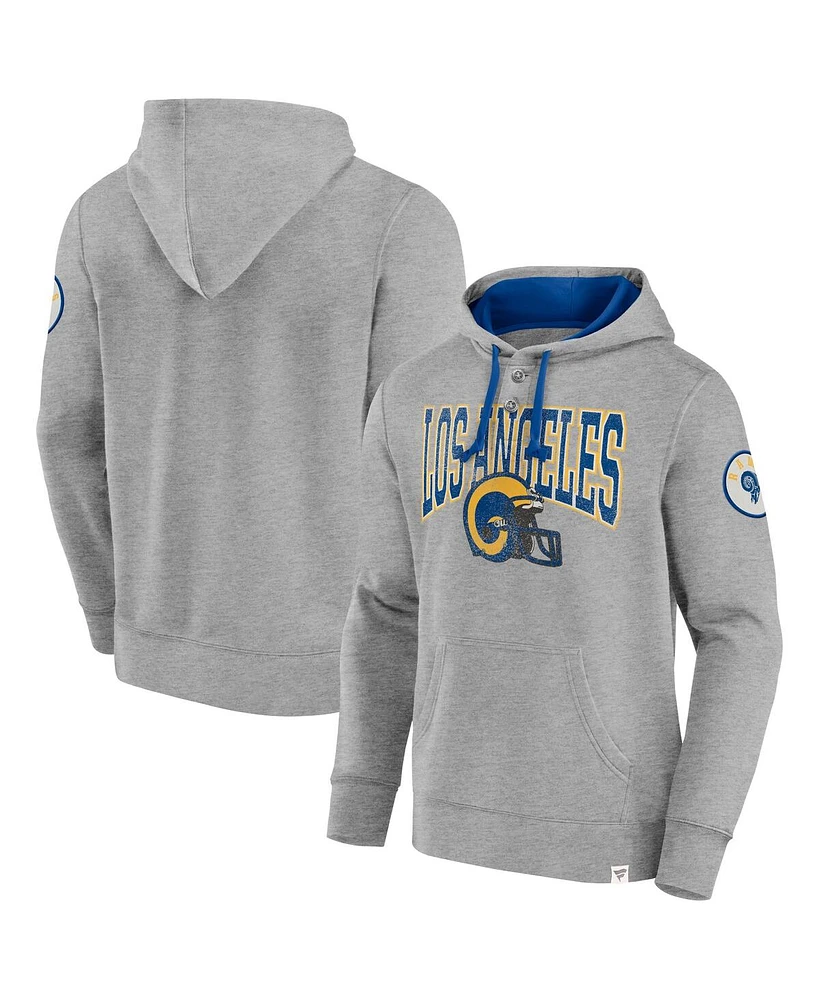 Fanatics Men's Heather Gray Los Angeles Rams Label Maker Pullover Hoodie