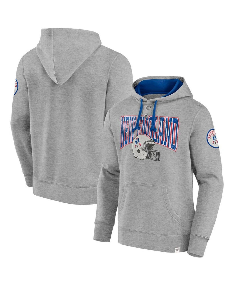 Fanatics Men's Heather Gray New England Patriots Label Maker Pullover Hoodie