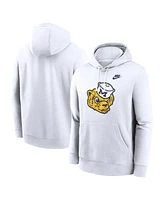 Nike Men's White Michigan Wolverines Legacy Logo Club Fleece Pullover Hoodie