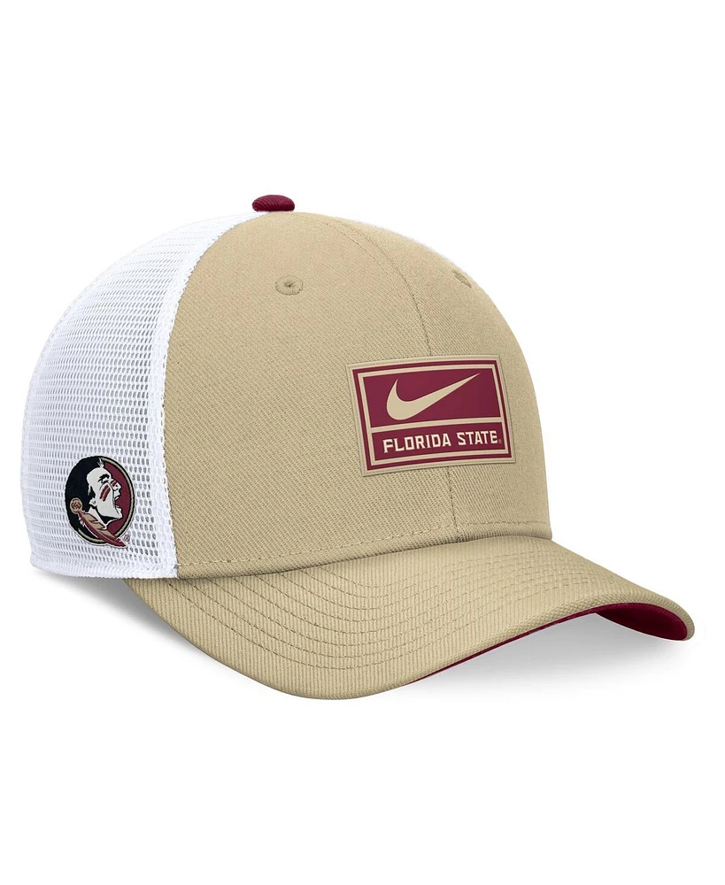 Nike Men's Gold/White Florida State Seminoles 2024 On Field Swoosh Trucker Adjustable Hat