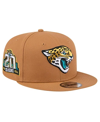 New Era Men's Tan Jacksonville Jaguars Color Pack 9FIFTY Snapback Hat with Side Patch