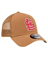 New Era Men's Brown St. Louis Cardinals A-Frame Trucker 9FORTY Adjustable Hat